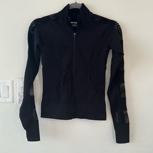 Ivy park black seamless net zip up jacket, XS